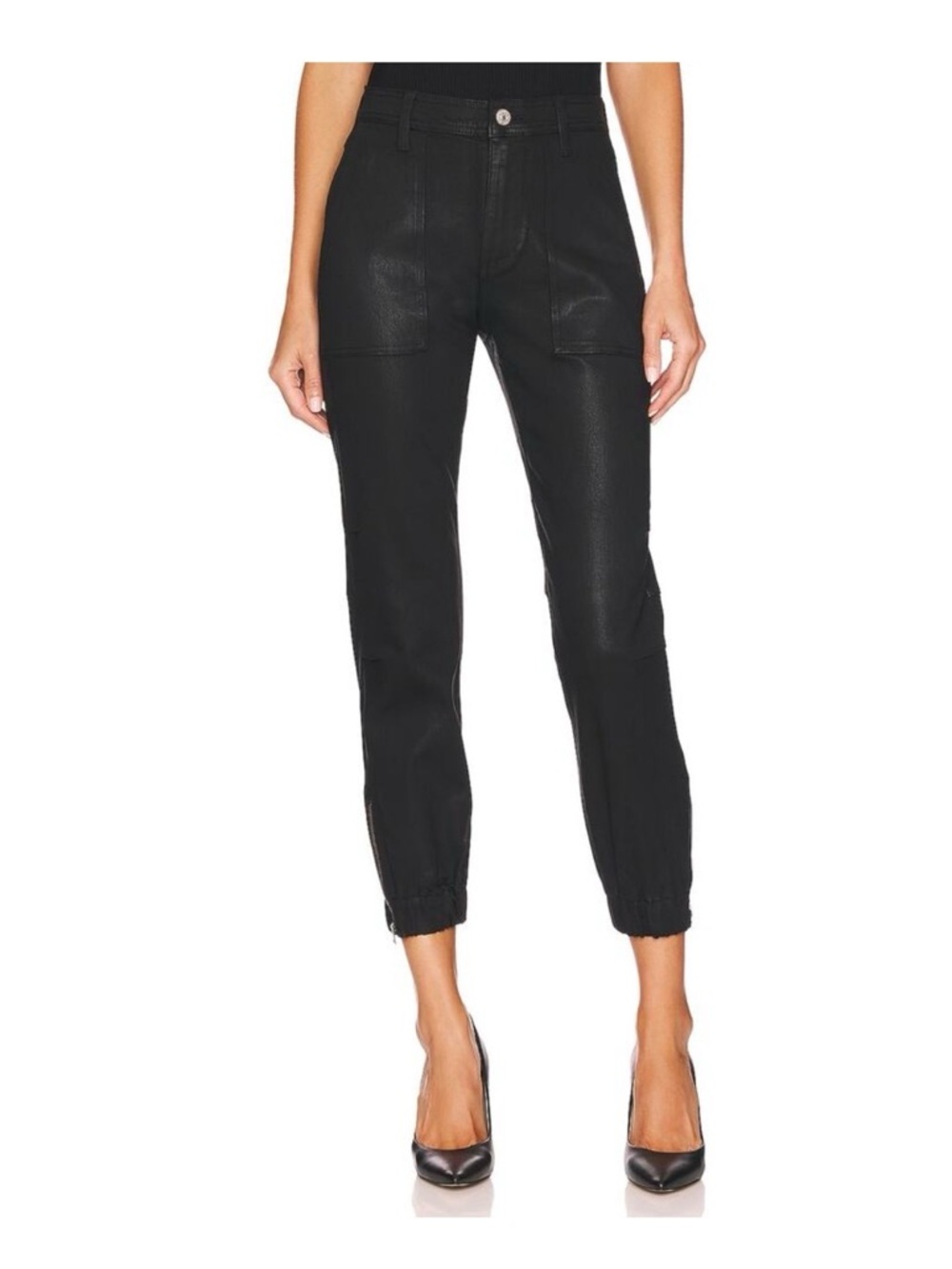 7 For All Mankind Black Ankle Cargo Jogger Jeans